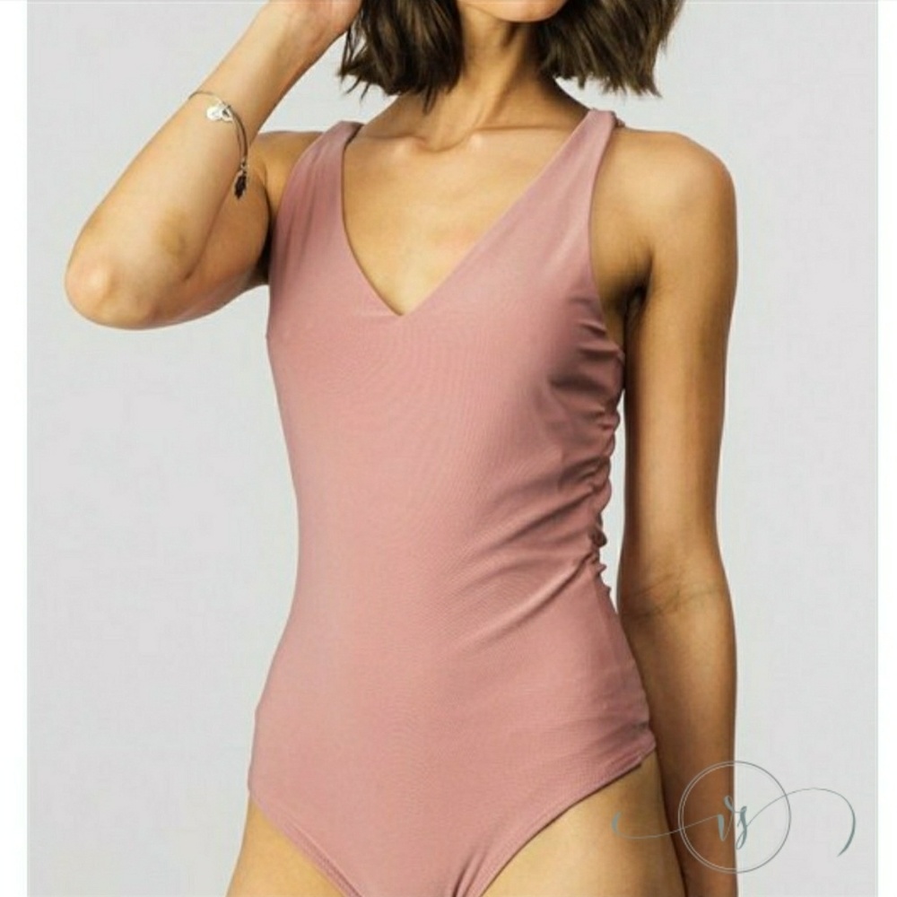 Mauve Cross-back Bodysuit